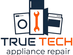 True Tech Appliance Repair Logo with a wrench and multiple appliances